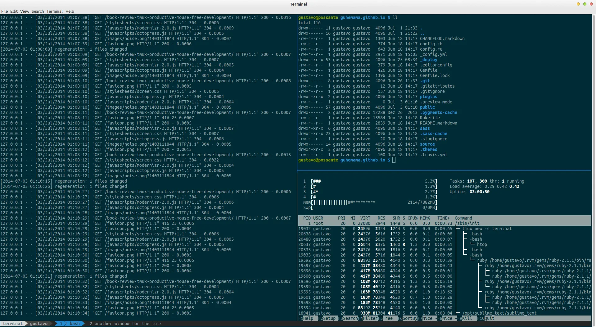 My tmux settings