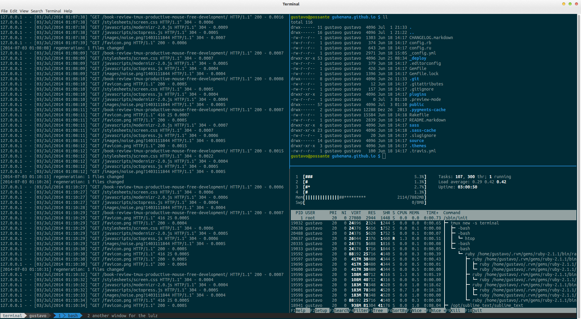 My tmux settings